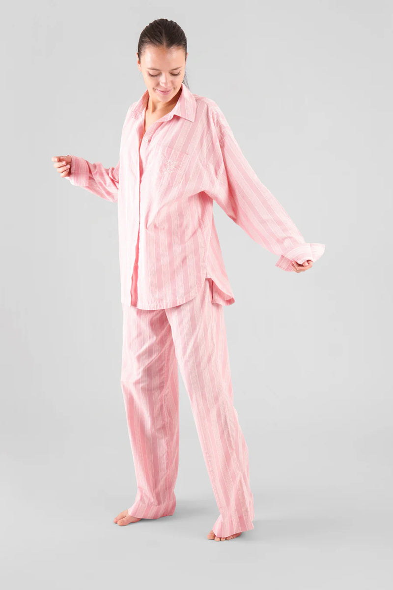 Chicory Ethical-Cotton Pyjama Trousers in Sunset Peach | Peachaus