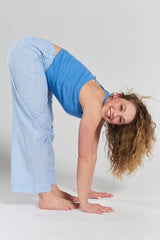 Chicory Ethical-Cotton Pyjama Trousers in Mountain Blue | Peachaus