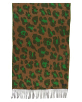 Two-Tone Leopard Scarf in Green | FRAAS