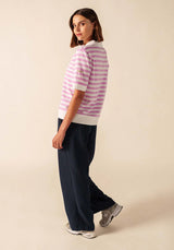 Carola R Polo Tee in Nacre Stripe | Saint James
