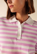 Carola R Polo Tee in Nacre Stripe | Saint James