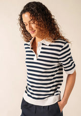 Carola R Polo Tee in Marine | Saint James