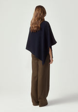 Kapua Cashmere Button Cape in Navy | Untouched World