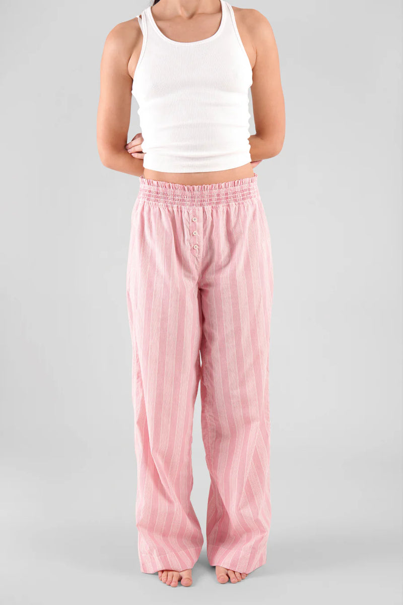 Chicory Ethical-Cotton Pyjama Trousers in Sunset Peach | Peachaus