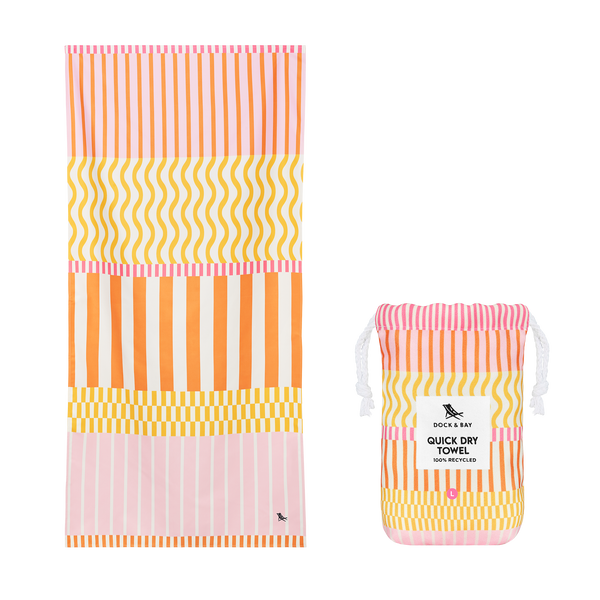 Lemonade Waves Large Quick Dry Towel | Dock & Bay