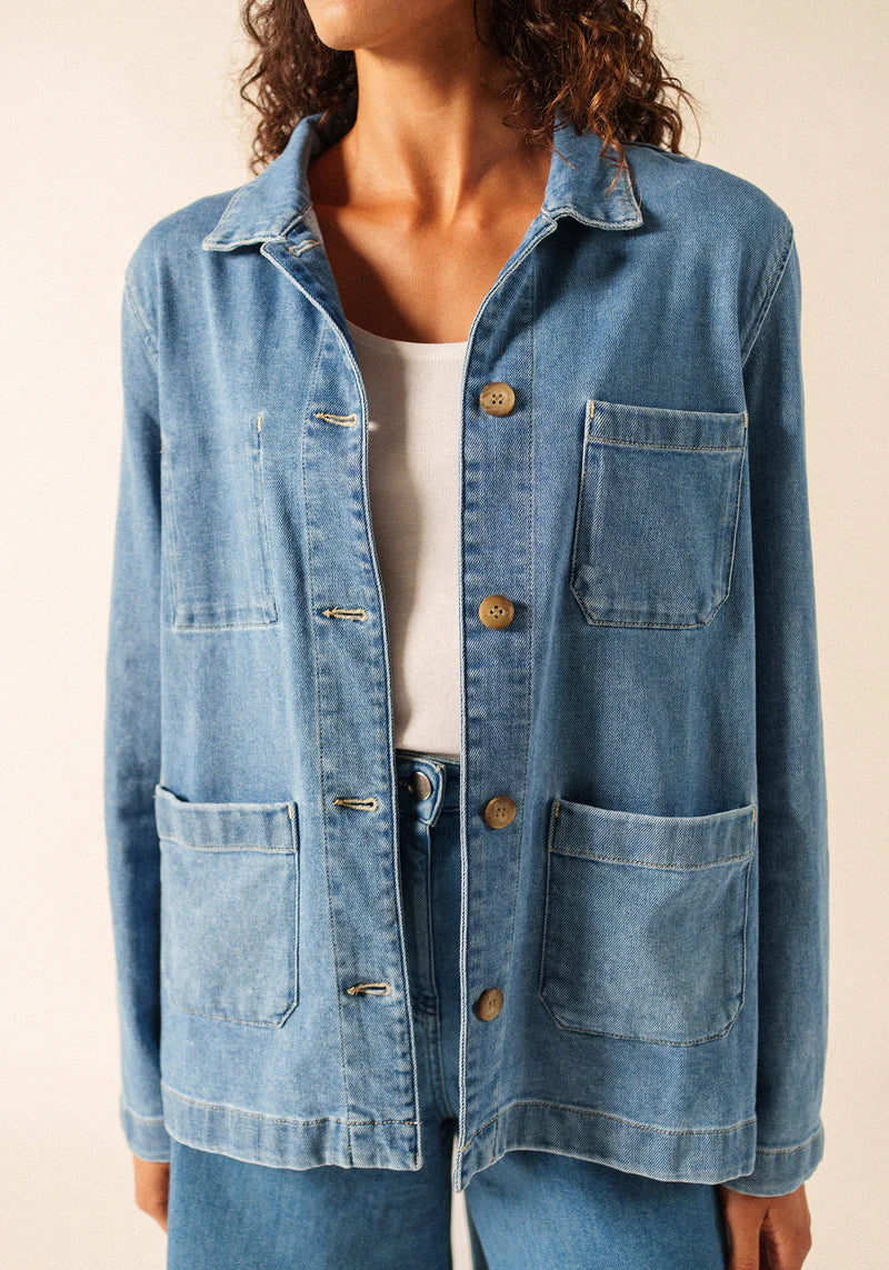 Alize Worker Jacket in Denim | Saint James – Sarah Thomson