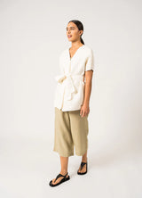 Luna Cream Quilted Kimono Style Short Sleeve Jacket | Saint James