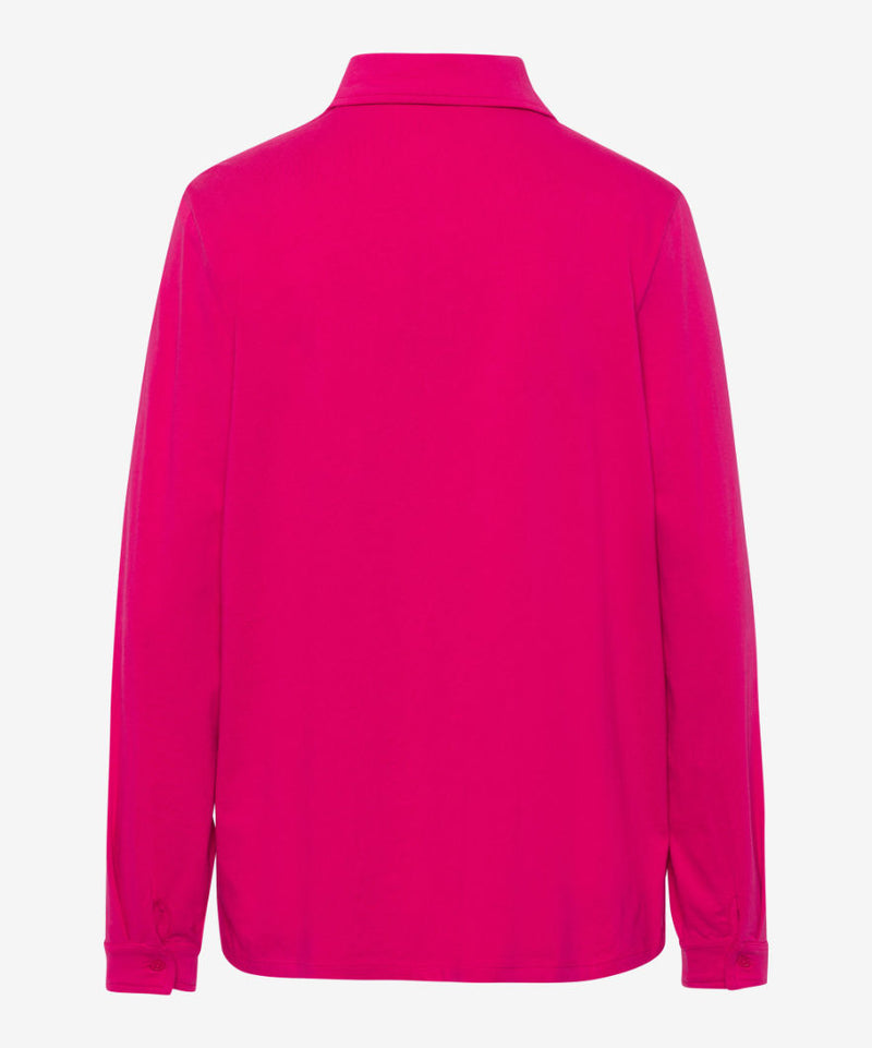 Cloe Long Sleeve Orchid Pink Polo Shirt | Brax at Sarah Thomson | Back of pack shot
