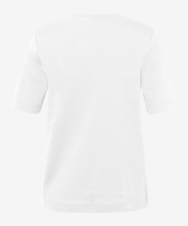 Cira Round Neck T-Shirt in White | Brax
