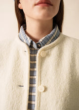Jura Boiled Wool Winter White Waistcoat | Saint James