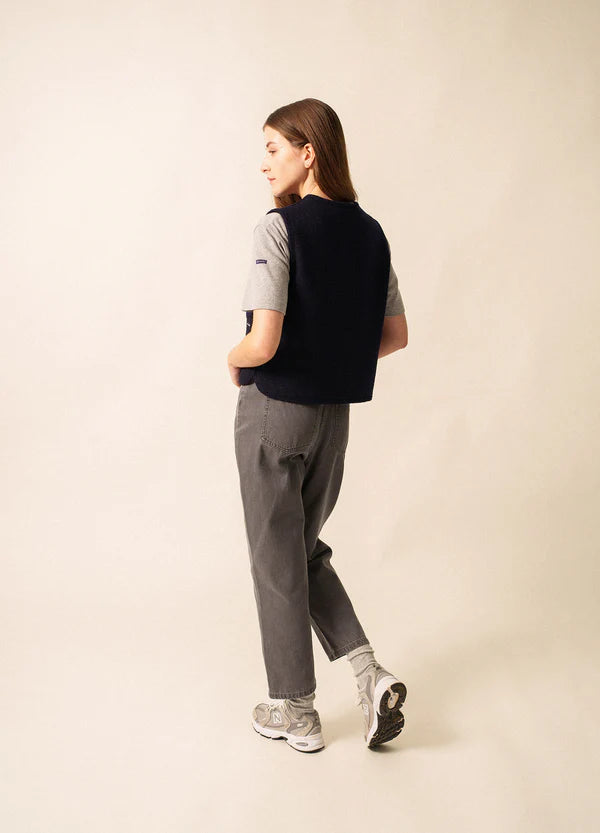 Jura Boiled Wool Navy Waistcoat | Saint James