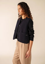 Jura Boiled Wool Navy Waistcoat | Saint James