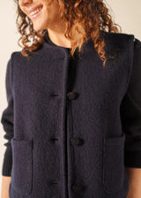 Jura Boiled Wool Navy Waistcoat | Saint James