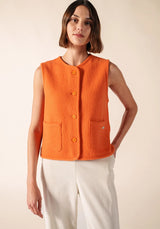 Jura Boiled Wool Waistcoat in Confit | Saint James
