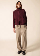 Jura Boiled Wool Burgandy Waistcoat | Saint James