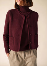 Jura Boiled Wool Burgandy Waistcoat | Saint James