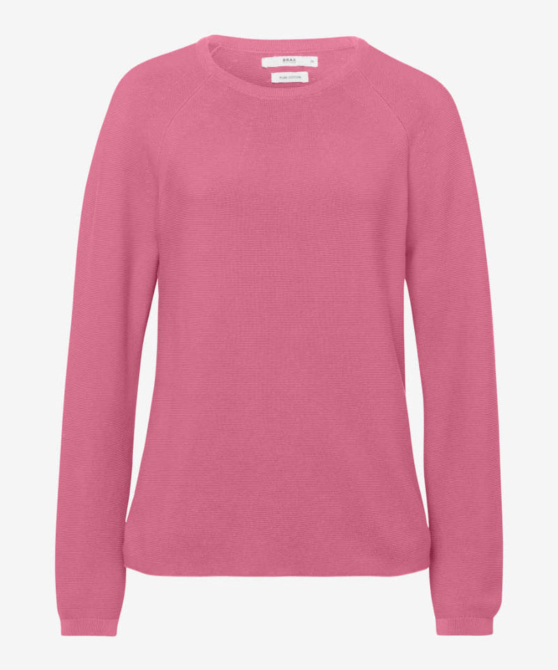 Lesley Round Neck Jumper in Pink | Brax at Sarah Thomson