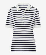Cleo Navy Striped Polo Shirt | Brax