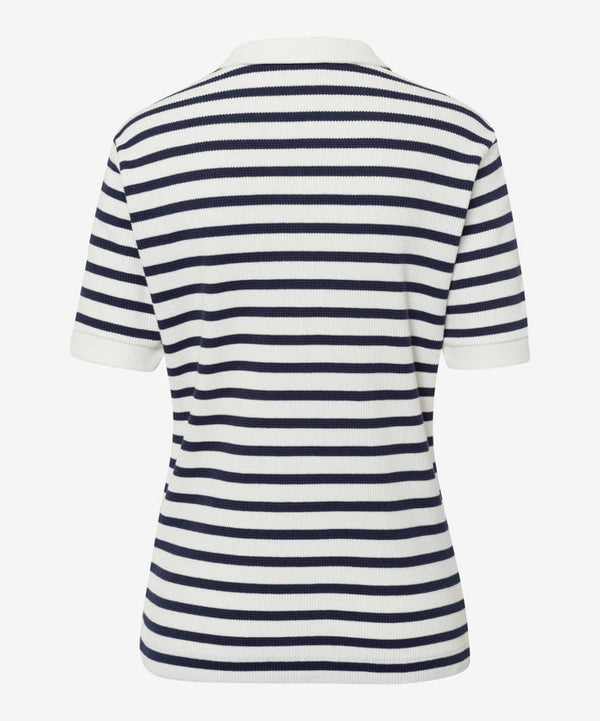 Cleo Navy Striped Polo Shirt | Brax