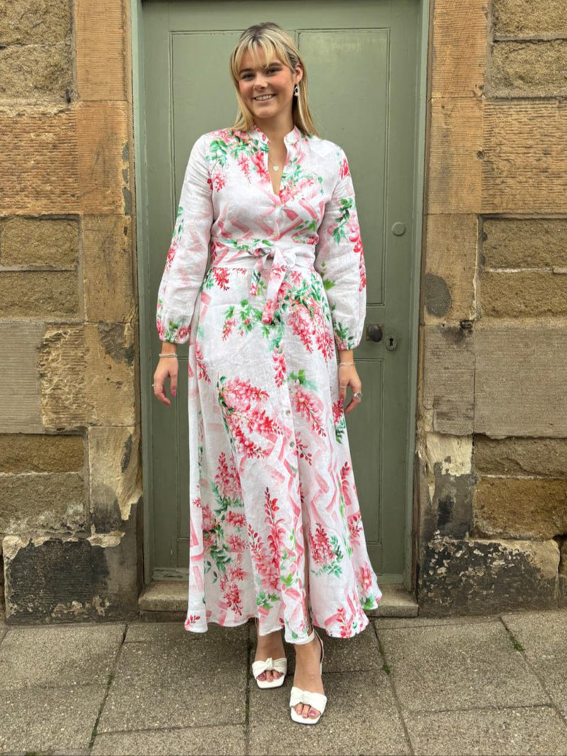 The Liza Linen Maxi Dress in Wisteria | Sartoria Saracena