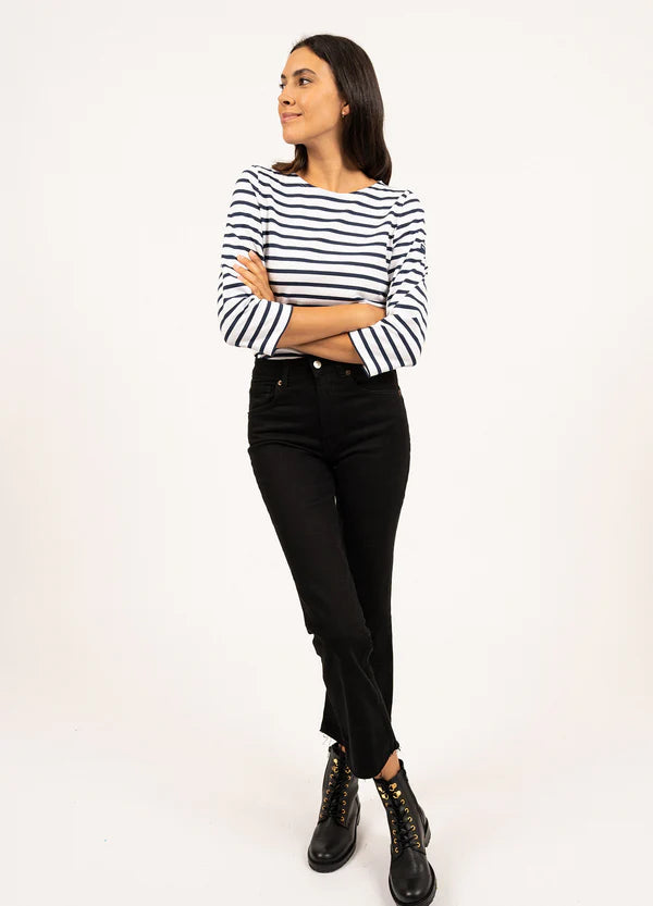 Galathee II Striped 3/4 Top in Neige/Marine | Saint James