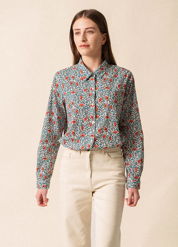 Fanny Teal Floral Shirt | Saint James