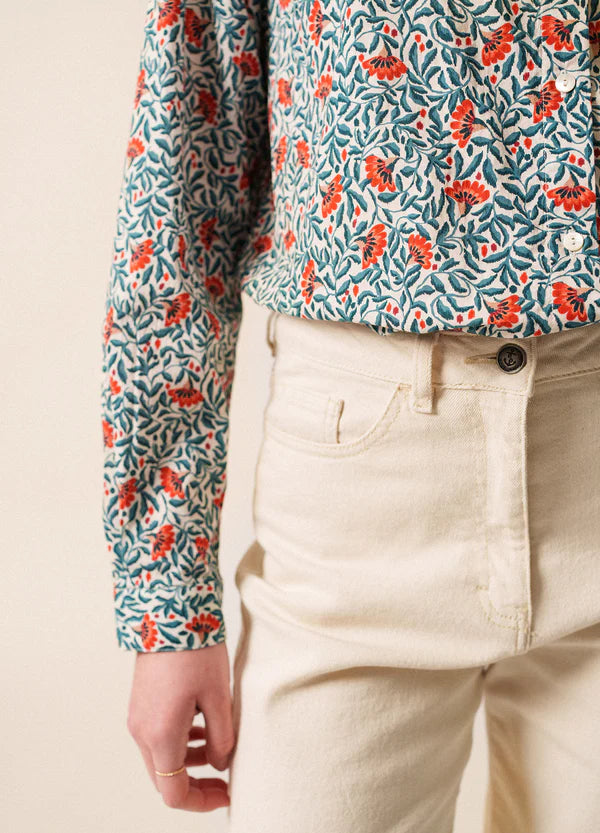 Fanny Teal Floral Shirt | Saint James