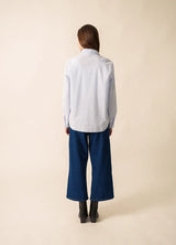 Lena White and Sky Striped Shirt | Saint James