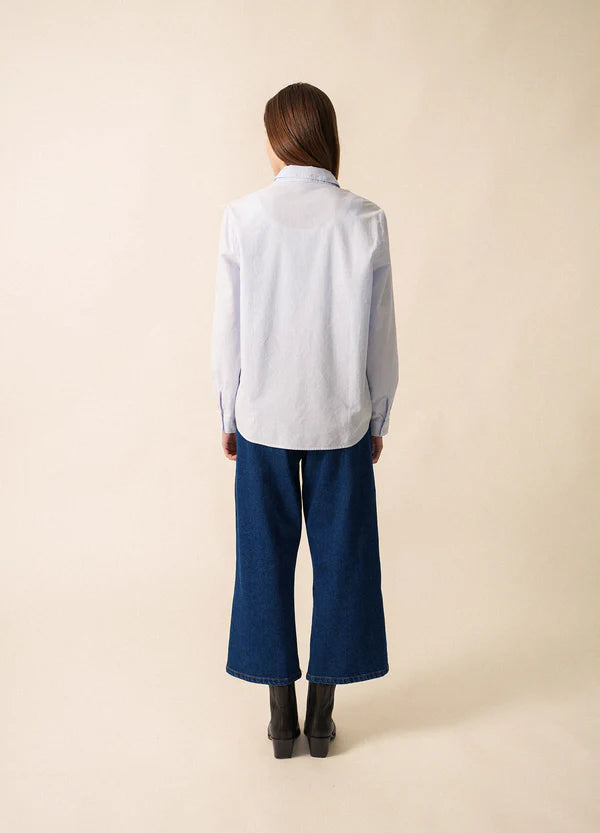 Lena White and Sky Striped Shirt | Saint James