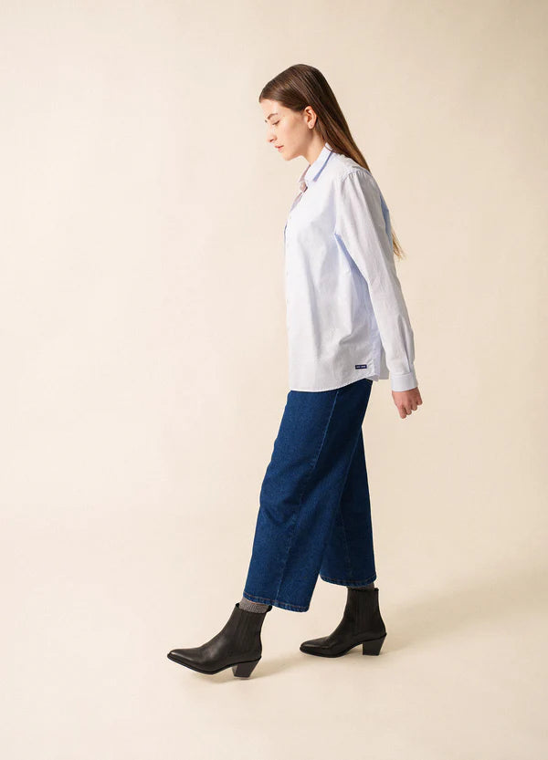 Lena White and Sky Striped Shirt | Saint James