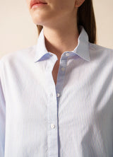Lena White and Sky Striped Shirt | Saint James