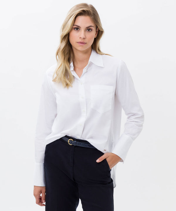 Vicki White Shirt | Brax at Sarah Thomson Melrose | On model