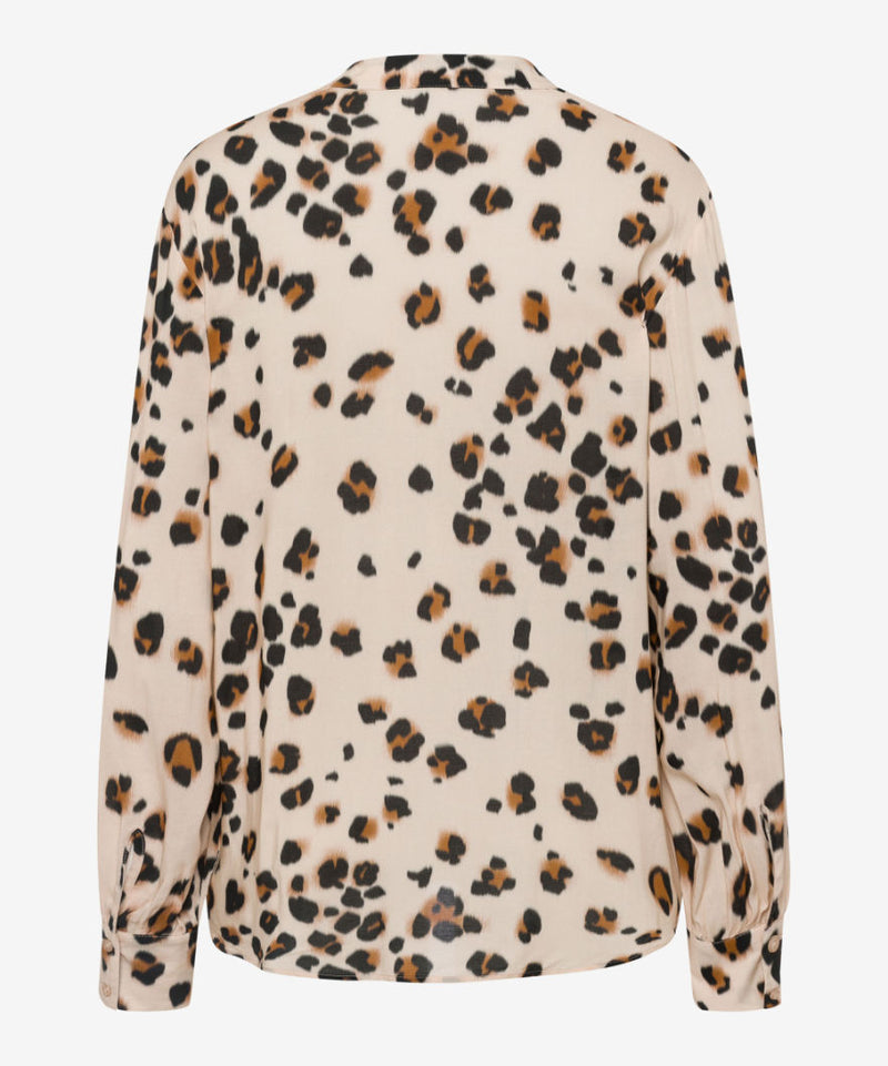 Viv Neutral Leopard Print Shirt | Brax at Sarah Thomson Melrose | Pack shot of back
