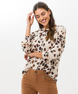 Viv Neutral Leopard Print Shirt | Brax at Sarah Thomson