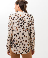 Viv Neutral Leopard Print Shirt | Brax at Sarah Thomson | Back of shirt