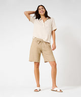 Vio Light Sand Short Sleeve Linen Shirt | Brax