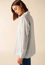 Charlene Blue Striped Linen Shirt | Saint James
