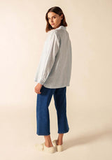 Charlene Blue Striped Linen Shirt | Saint James