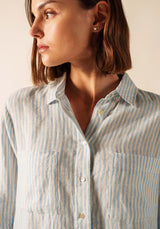 Charlene Blue Striped Linen Shirt | Saint James