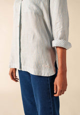 Charlene Blue Striped Linen Shirt | Saint James