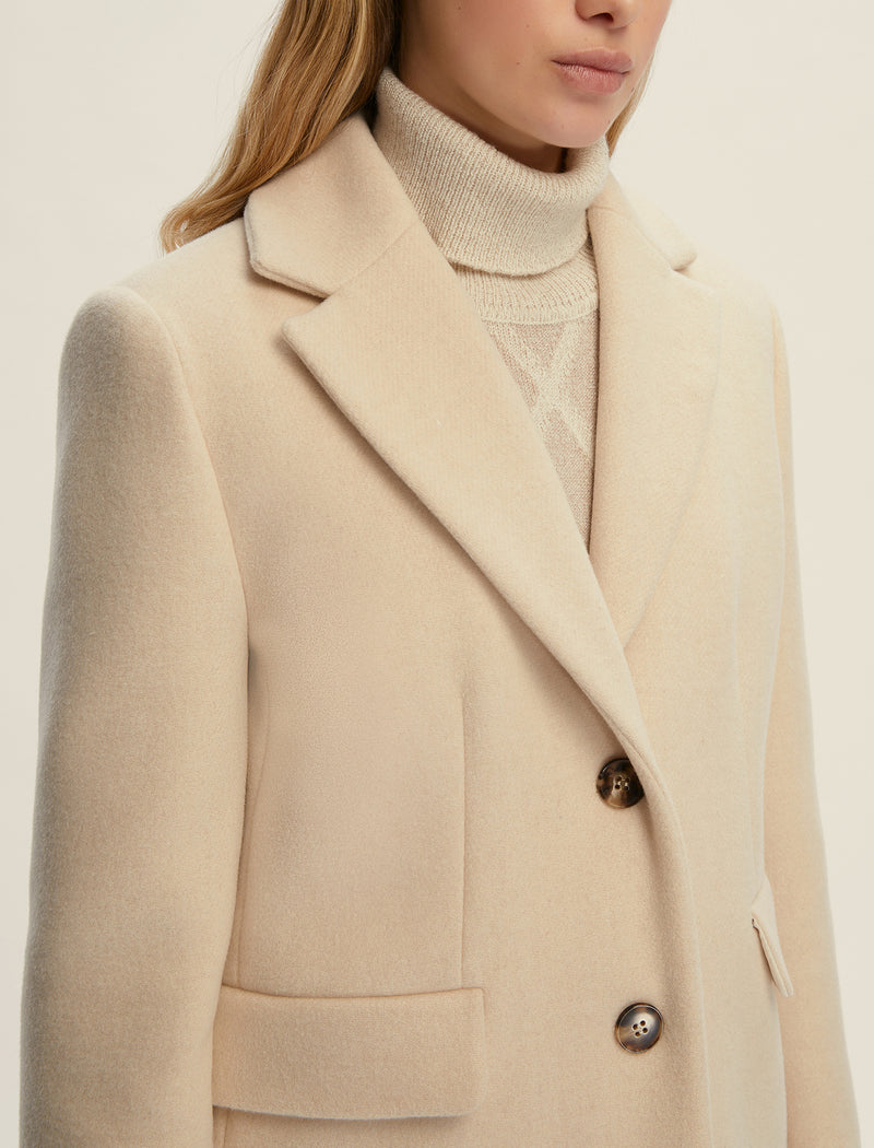 Bormio Wool White Coat | EMME