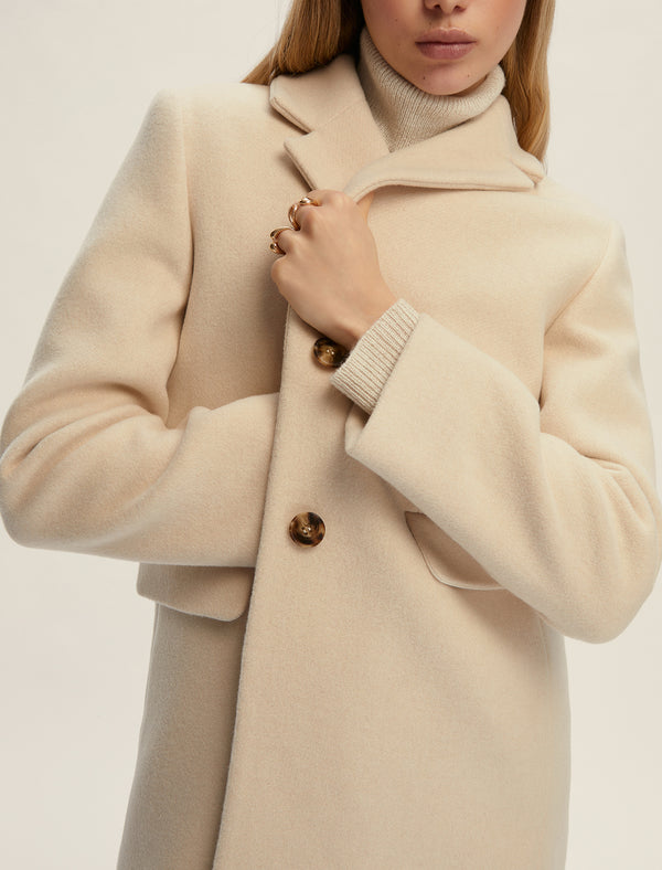 Bormio Wool White Coat | EMME