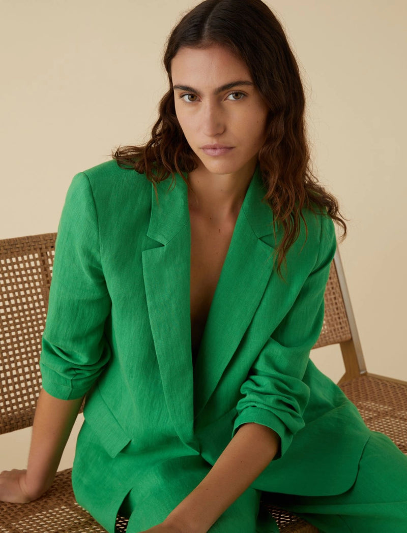 Legume Green Linen Blazer | EMME