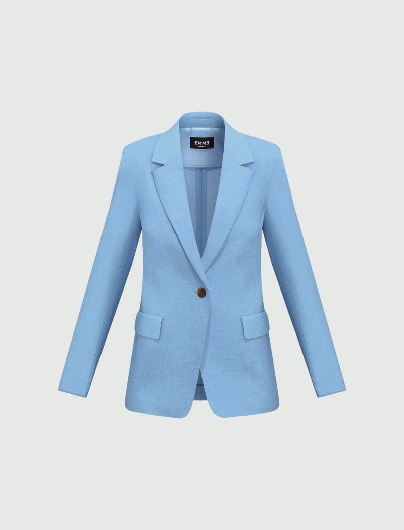 Orata Light Blue Linen Blazer | EMME