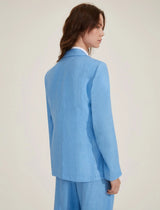 Orata Light Blue Linen Blazer | EMME