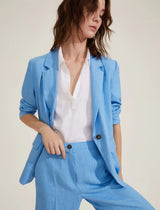 Orata Light Blue Linen Blazer | EMME