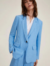 Orata Light Blue Linen Blazer | EMME