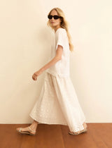 Ballo White Broderie Anglaise Skirt | EMME