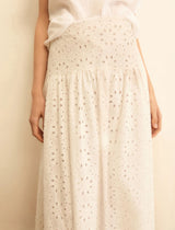 Ballo White Broderie Anglaise Skirt | EMME