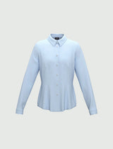 Racer Stretch Poplin Shirt in Light Blue | EMME